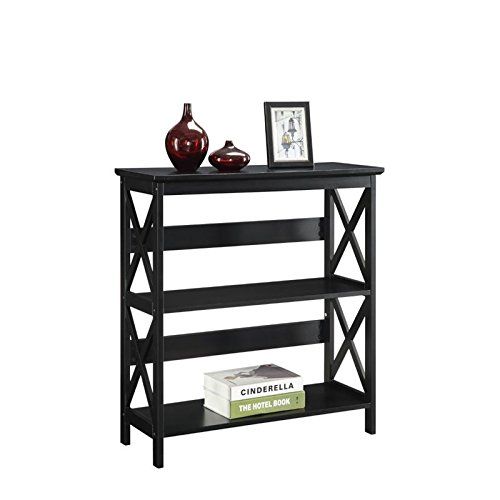  Scranton & Co 2 Shelf Bookcase in Glossy Black