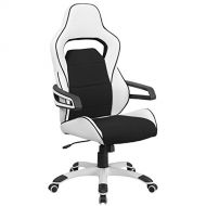 Scranton & Co High Back Faux Leather Office Chair in Black and White
