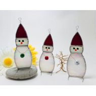 ScrappyBirdArtGlass Stained Glass Snowman (freestanding or ornament) - Free US Shipping!