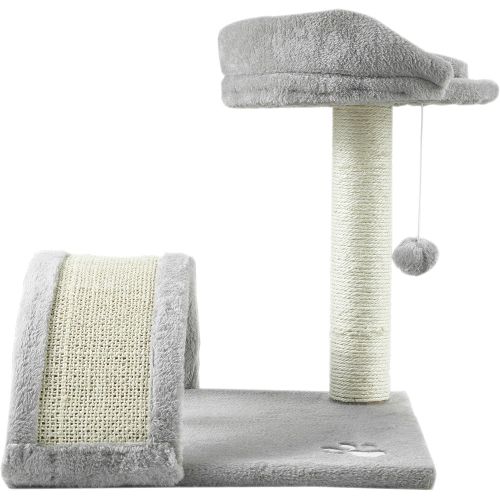  ScratchMe Tree Condo with Scratching Post, Cat Tower Pet Play House with Toy