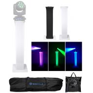 Rockville (1) Totem Light Stand+Black+White Scrims For American DJ Vizi Hex Wash7