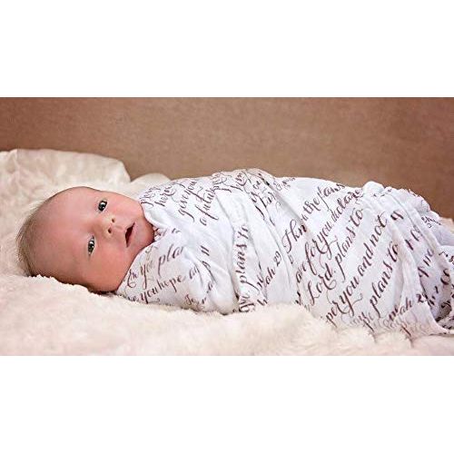  Scripture Strong Proverbs 22:6 | Best Muslin Baby Swaddle Blanket Gift Set | 100% Cotton Receiving Blankets | Extra Large (4’x4’) | Brown, 2 Pack