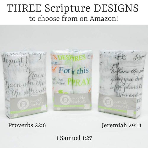  Scripture Strong Proverbs 22:6 | Best Muslin Baby Swaddle Blanket Gift Set | 100% Cotton Receiving Blankets | Extra Large (4’x4’) | Brown, 2 Pack