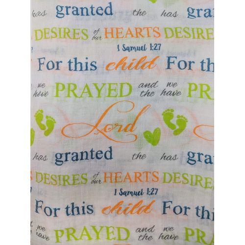  Scripture Strong 1 Samuel 1:27 | Best Muslin Baby Swaddle Blanket Gift Set | 100% Cotton Receiving...