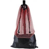 [아마존베스트]ScubaMax Mesh Bag Draw String w/Shoulder Strap (Red, One Size)
