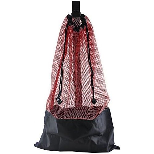  [아마존베스트]ScubaMax Mesh Bag Draw String w/Shoulder Strap (Red, One Size)