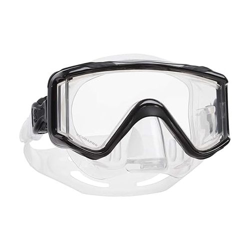 스쿠버프로 SCUBAPRO Crystal VU Plus Diving Mask with Purge Valve, Black/Gray