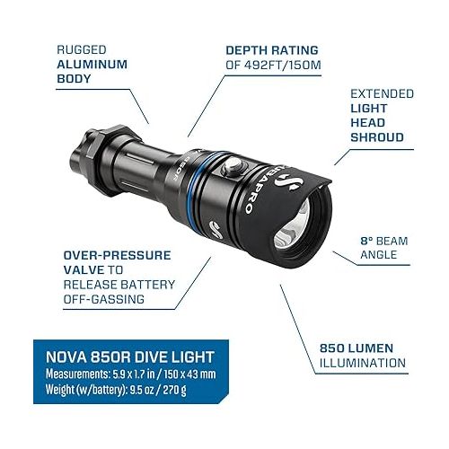 스쿠버프로 SCUBAPRO Nova 850R Diving Light