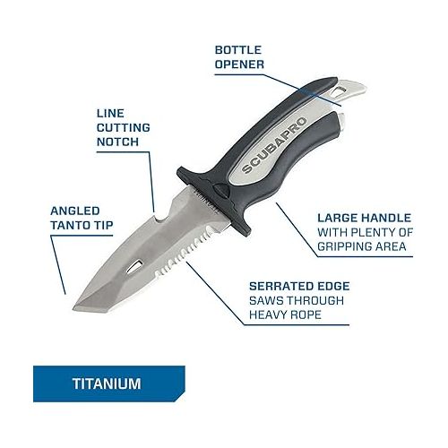 스쿠버프로 SCUBAPRO Mako Titanium Diving Knife with 3.5-Inch Blade