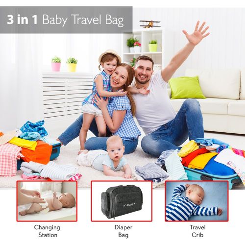  Scuddles 3 in 1 Portable Foldable Bassinet Travel Bed for Baby Functions As Both A Bassinet and Diaper Bag...