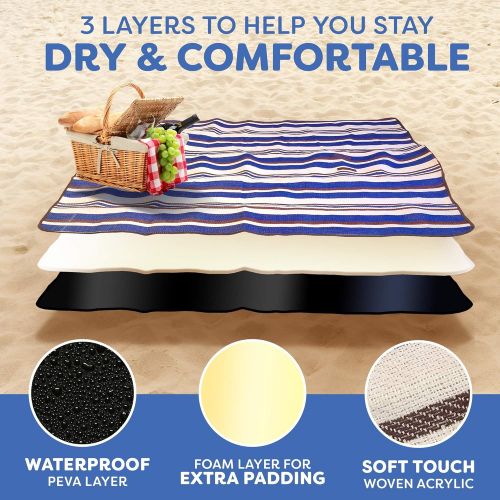  Scuddles Picnic Outdoor Blanket Park Blanket Beach Mat for Camping on Grass Oversized Seats Adults Water Resistant Picnic Mat