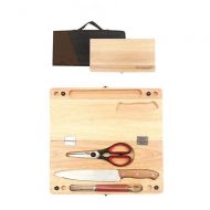 Sdcvopl Outdoor Camping BBQ Grill Accessories Solid Wood Cutting Board Portable Folding Brick Board Wooden Cutting Board Outdoor Picnic Kitchen Set with Carrying Case Portable