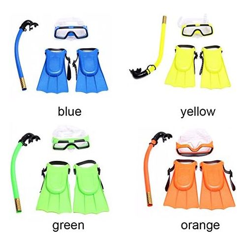  Sdkmah9 Kids Scuba Maske Schnorchel Set, drei Sets Tube Schnorchel Maske Anti Nebel Schwimmbrille Brille fuer Kinder Schwimmen Pool Tauchen gewebter Fuss Set