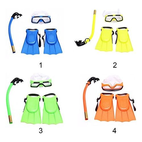  Sdkmah9 Kids Scuba Maske Schnorchel Set, drei Sets Tube Schnorchel Maske Anti Nebel Schwimmbrille Brille fuer Kinder Schwimmen Pool Tauchen gewebter Fuss Set