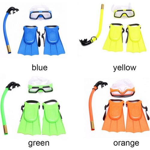  Sdkmah9 Kids Scuba Maske Schnorchel Set, drei Sets Tube Schnorchel Maske Anti Nebel Schwimmbrille Brille fuer Kinder Schwimmen Pool Tauchen gewebter Fuss Set