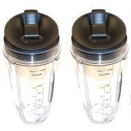Sduck Replacement Parts for Nutri Ninja Blender, Regular Two 24oz. Cups & Sip & Seal lids With marks for measuring For 900w 1000w Auto-iQ and Duo Blenders Nutri Ninja Blender Acces