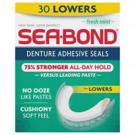 Sea Bond Secure Denture Adhesive Seals, Fresh Mint Lowers, 30 Count