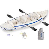 Sea Eagle SE330 Two Person Inflatable Sport Kayak Boat with Seats, Paddles, Bag and Electric Pump-Affordable-Lightweight-Portable