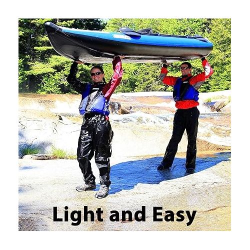 씨이글 Sea Eagle 420X Explorer Inflatable Kayak- Fishing, Touring, Camping, Exploring &White Watering-Self Bailing, Removable Skeg, Drop Stitch Floor