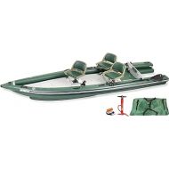 Sea Eagle FSK16 FishSkiff Inflatable 16', High Pressure, All-Drop-Stitch, 1-3 Person Frameless Fishing Boat w/Rigid 6” External Keel - Portable, Storable, and Transportable
