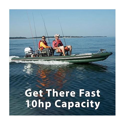 씨이글 Sea Eagle FSK16 FishSkiff Inflatable 16', High Pressure, All-Drop-Stitch, 1-3 Person Frameless Fishing Boat w/Rigid 6” External Keel - Portable, Storable, and Transportable