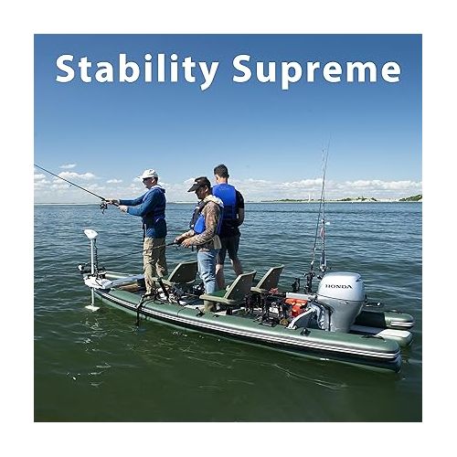 씨이글 Sea Eagle FSK16 FishSkiff Inflatable 16', High Pressure, All-Drop-Stitch, 1-3 Person Frameless Fishing Boat w/Rigid 6” External Keel - Portable, Storable, and Transportable