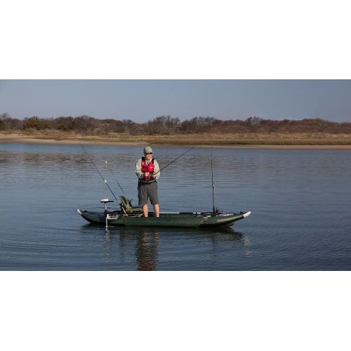 씨이글 Sea Eagle 385fta Fasttrack Inflatable Kayak Swivel Seat Fishing Rig Package