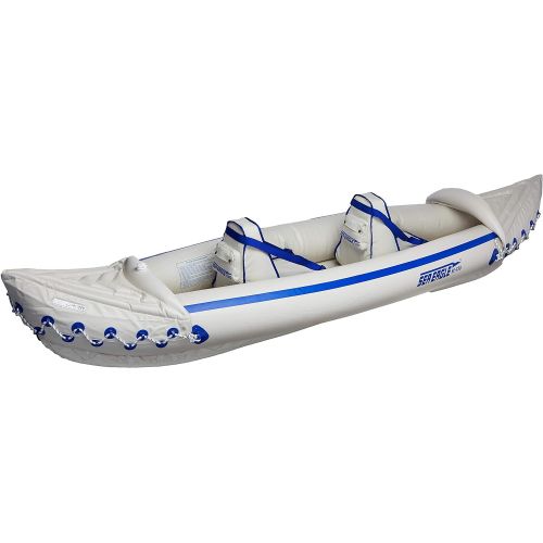씨이글 Sea Eagle 2 Person Inflatable Sport Kayak Canoe Boat with Pump and Oars