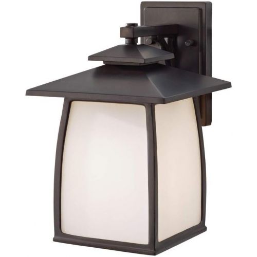  Feiss OL8502ORB Wright House Outdoor Patio Lighting Wall Lantern, Bronze, 1-Light (9W x 14H) 100watts