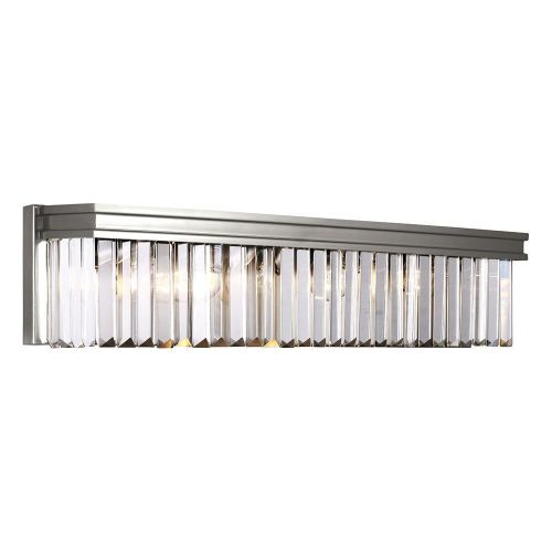  Sea Gull Lighting 4414004-965 Carondelet Four-Light Wall/ Bath with Clear Beveled Glass Panels, Antique Brushed Nickel Finish