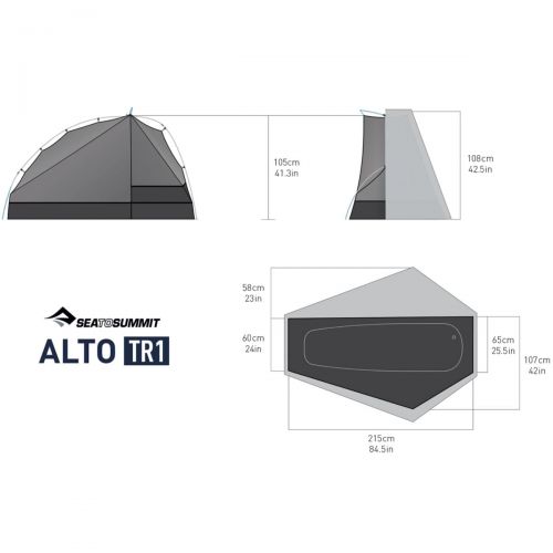  Sea To Summit ALTO TR1 Tent: 1-Person 3-Season