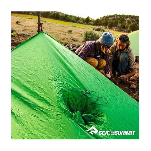  Sea to Summit Ultra-SIL Nano Tarp Poncho 4-in-1 Raincoat, Pack Cover, Groundsheet, and Shelter, Lime