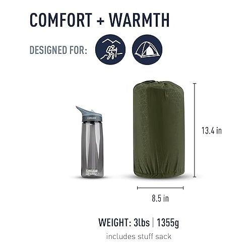  Sea to Summit Camp Plus Self-Inflating Foam Sleeping Mat for Camping, Rectangular - Large (79 x 25 x 3 inches)