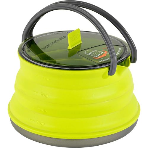  Sea to Summit X-Pot Kettle Collapsible Camping Cook Pot with Lid, 1.3 Liter, Lime