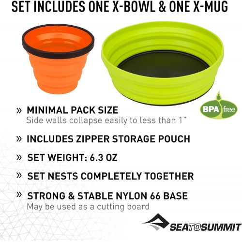  Sea to Summit X-Set Collapsible Camping Dinnerware Set with Zippered Pouch