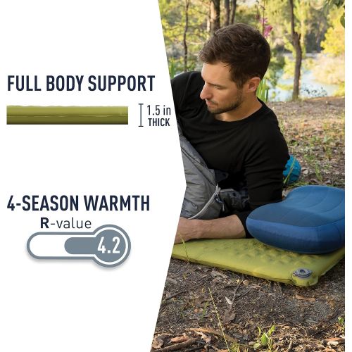  Sea to Summit Camp Self-Inflating Foam Sleeping Mat for Camping and Backpacking, Rectangular - Large (79 x 25 x 1.5 inches)