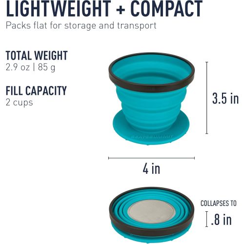  Sea to Summit X-Brew Collapsible Camping Coffee Dripper with Reusable Steel Filter