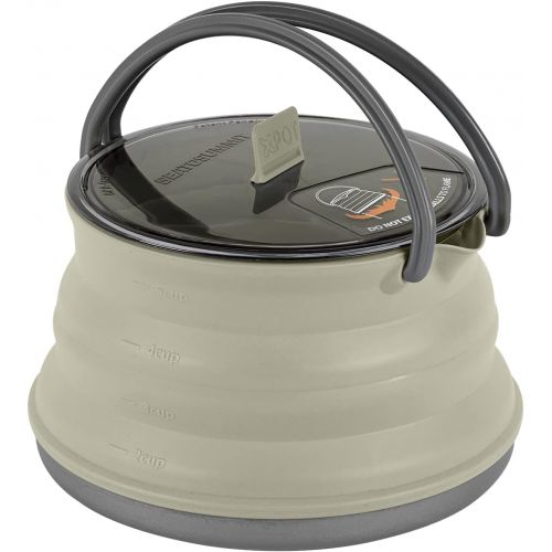  Sea to Summit X-Pot Kettle Collapsible Camping Cook Pot with Lid, 1.3 Liter, Sand