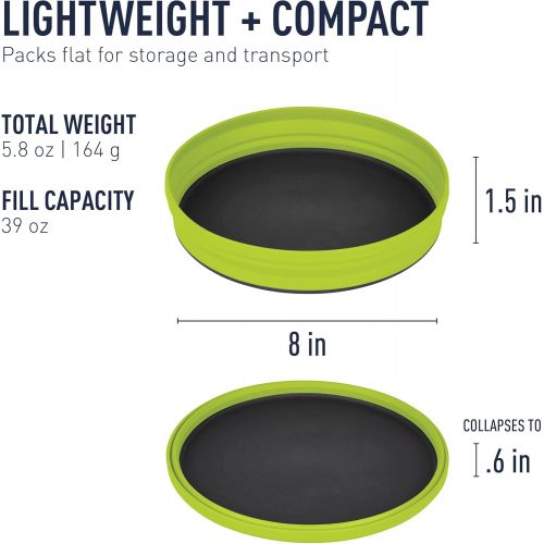  Sea to Summit X-Plate Collabsible Silicone Camping Dinnerware, 7.9-Inch