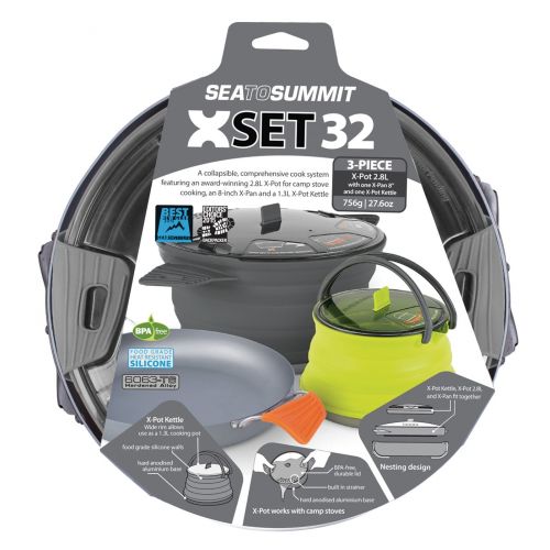  Sea to Summit X-Set 32 (3 Piece) X-Pot & X-Pan & X-Kettle, 2.8 Large81.3 L, Orange