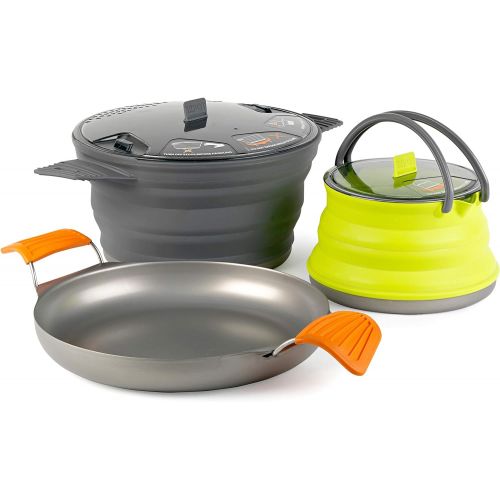  Sea to Summit X-Set 32 (3 Piece) X-Pot & X-Pan & X-Kettle, 2.8 Large81.3 L, Orange