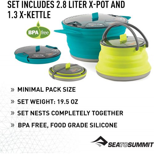  Sea to Summit X-Set 32 (3 Piece) X-Pot & X-Pan & X-Kettle, 2.8 Large81.3 L, Orange