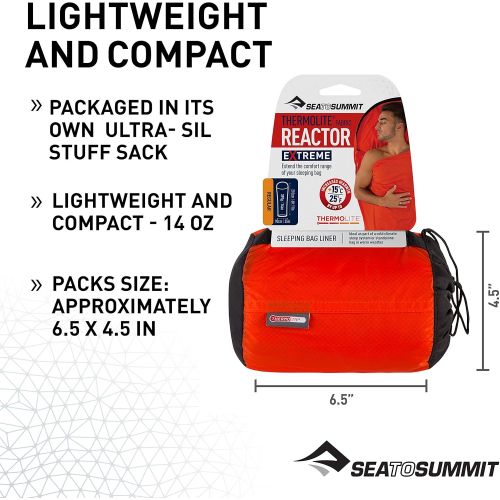  Sea to Summit - Reactor Extreme - Thermolite Mummy Liner, One Size, Red