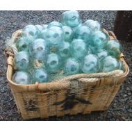 SeaByond Vintage Japanese Glass FLOATS 3-3.5 Lot of 9 Ocean Fishing Decor Authentic Artisan Blue-Green Aqua Shades