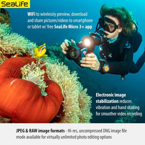  SeaLife Micro 3.0 64GB, 16mp, 4K Underwater Camera for Underwater Photography and Video, Easy Set-up, Wireless Transfer; Includes case, Wrist Strap