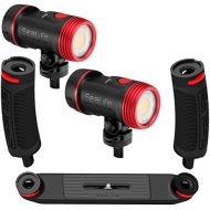 SeaLife SL989 Underwater PhotoVideo Sea Dragon Duo 5000 Video Light Set with 2 2500 Lights, 2 Grips, Dual Tray & SL944 Duo Case