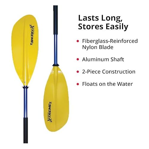  SeaSense Xtreme 2 Kayak Paddle, 84” - Fiberglass Reinforced Nylon Blades, 2-Piece Construction - Great for Sport, Sea, Whitewater, Recreational & Fishing Kayaking