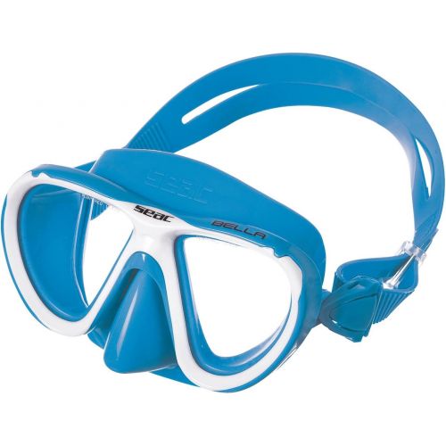  Seac Kinder Bella weiche Schnorchel-und Schwimmmaske, farbiges oder klares Silikon, Dual-Linse