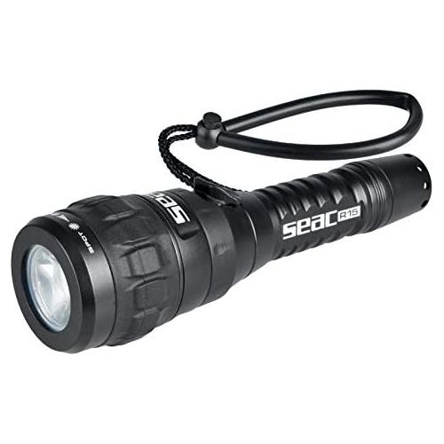  Seac R15 LED-Taschenlampe, 900 Lumen, wiederaufladbar mit USB, Laufzeit von 2 bis 24 Stunden Unisex, fuer Erwachsene, schwarz, Standard