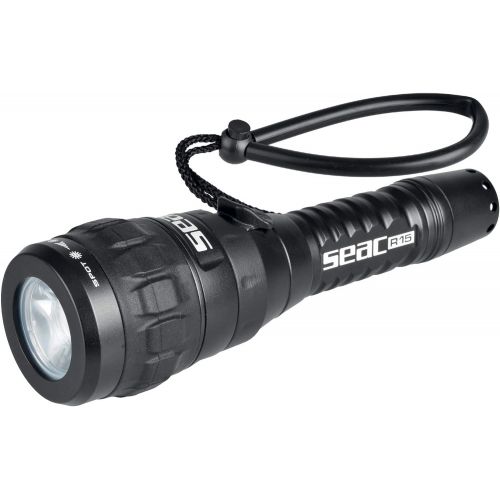  Seac R15 LED-Taschenlampe, 900 Lumen, wiederaufladbar mit USB, Laufzeit von 2 bis 24 Stunden Unisex, fuer Erwachsene, schwarz, Standard